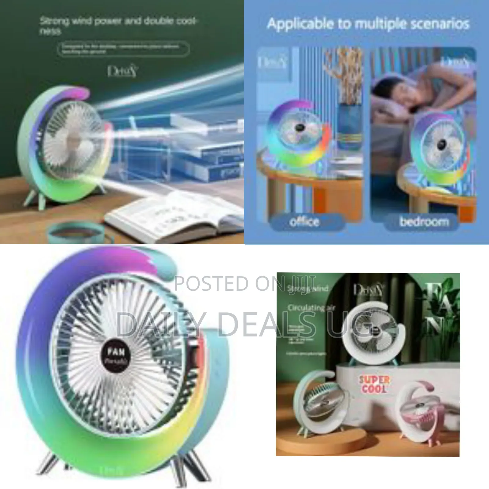 Desktop 5-Light Mini Fan With Led Lighting