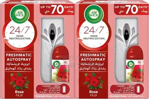 Air Wick Freshener Freshmatic Auto Spray, Rose Scent, 250ml X 2