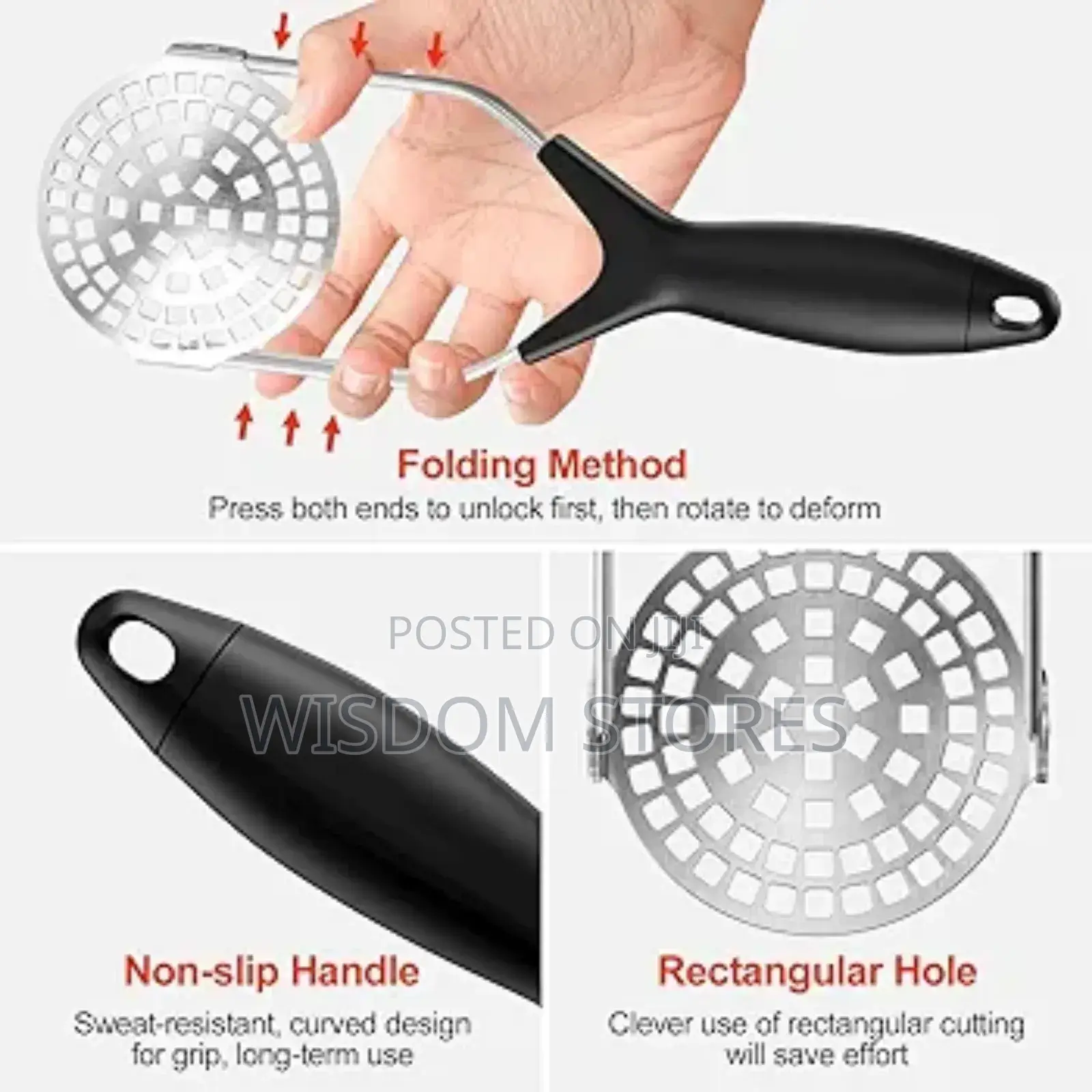 Stainless Steel Flexible Potato Masher