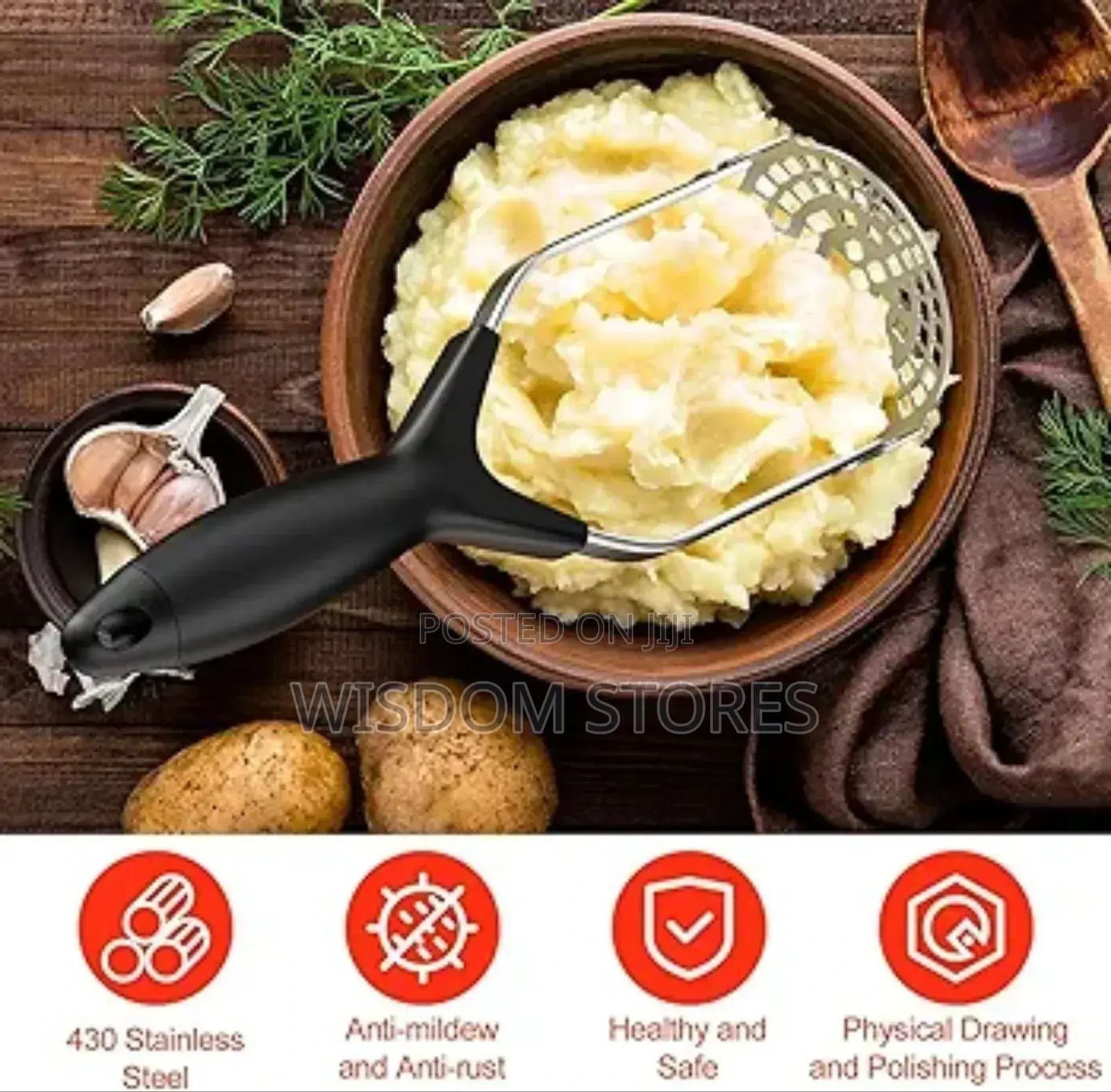 Stainless Steel Flexible Potato Masher