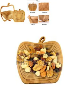 Bamboo Fruit Basket Apple Shaped Basket Dried Fruit Serving Bowl