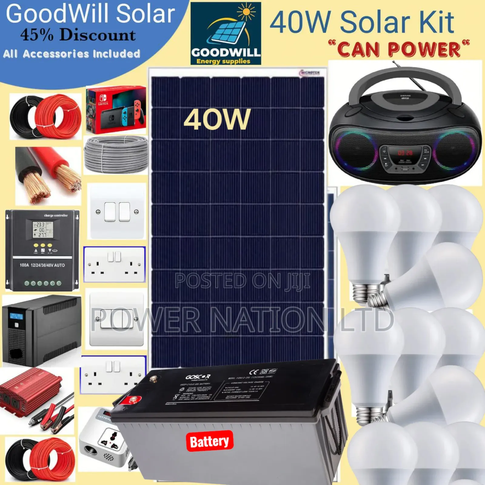 40w Power Nation Solar System Full Kit