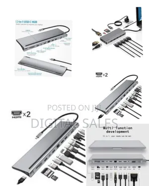 Go-Des 14 in 1 Usb C Type-C Hub Hubs Docking Station Dual Hdr,