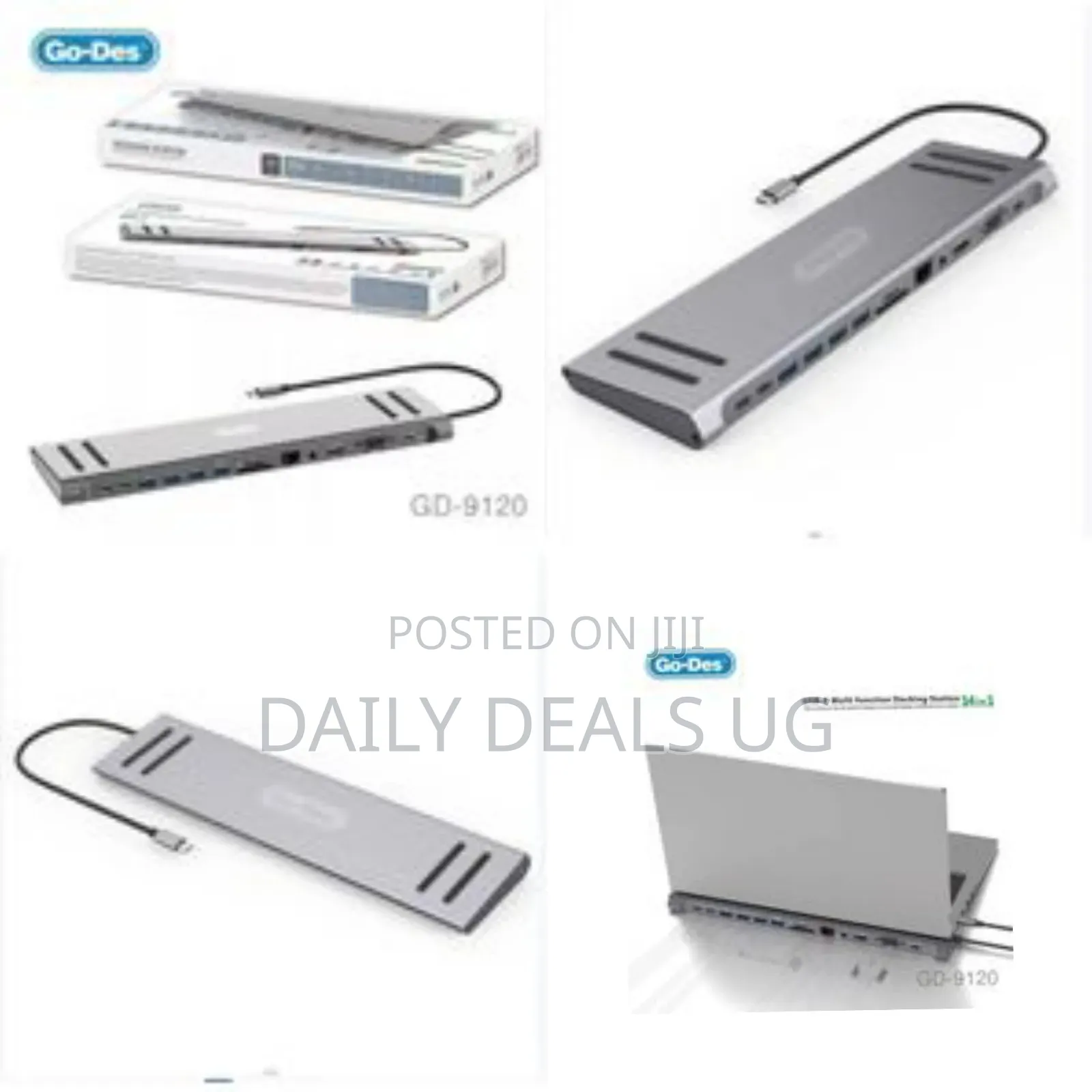 Go-Des 14 in 1 Usb C Type-C Hub Hubs Docking Station Dual Hdr, Vga