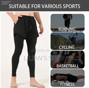2in1 Men and Women Tights and Shorts Exercise or Gym Wear