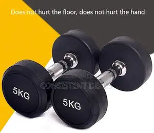 5kg Pair Round Rubber Coated Dumbbells