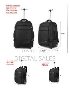 Rolling Backpack for Men With Wheels, 17 Inch Large Wheeled