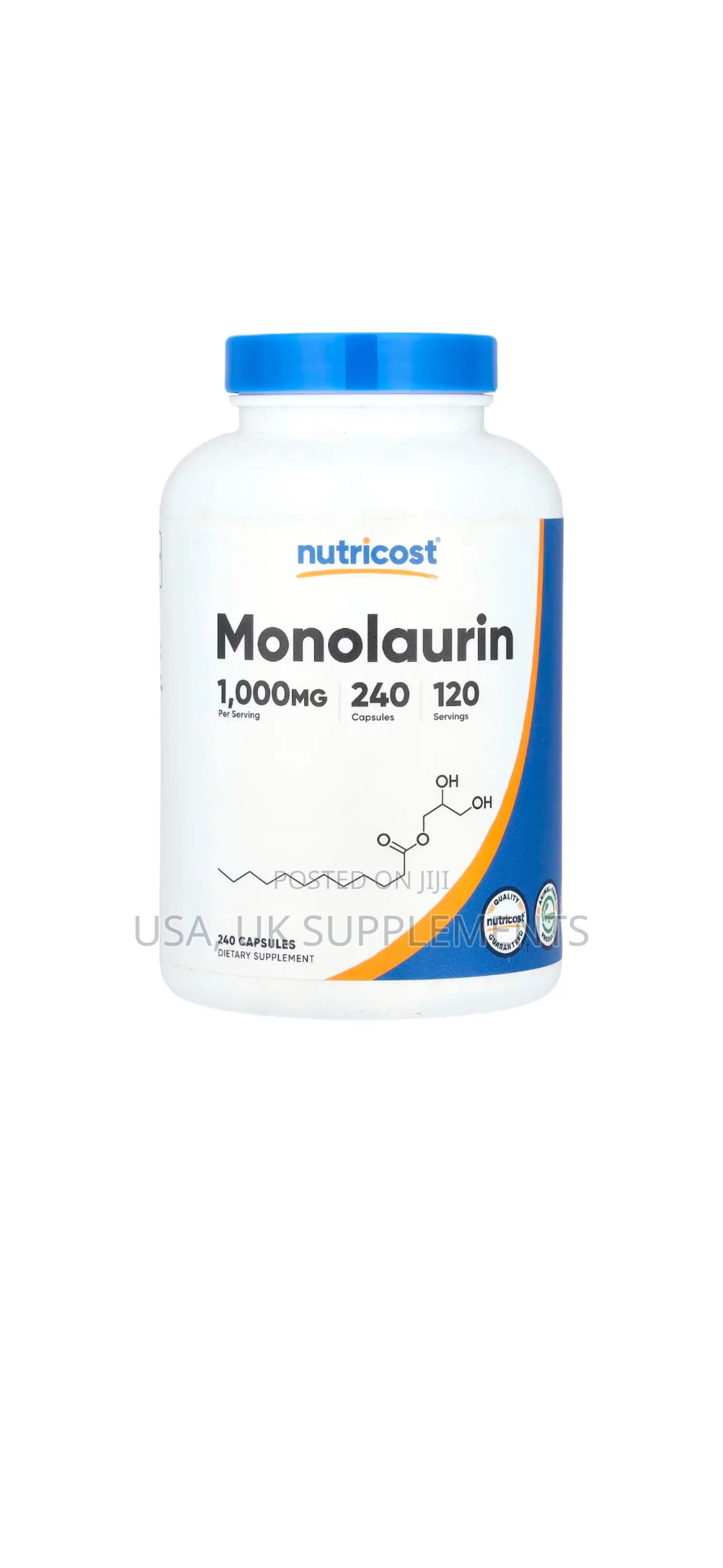 Monolaurin 1000mg 240capsules Nutricost