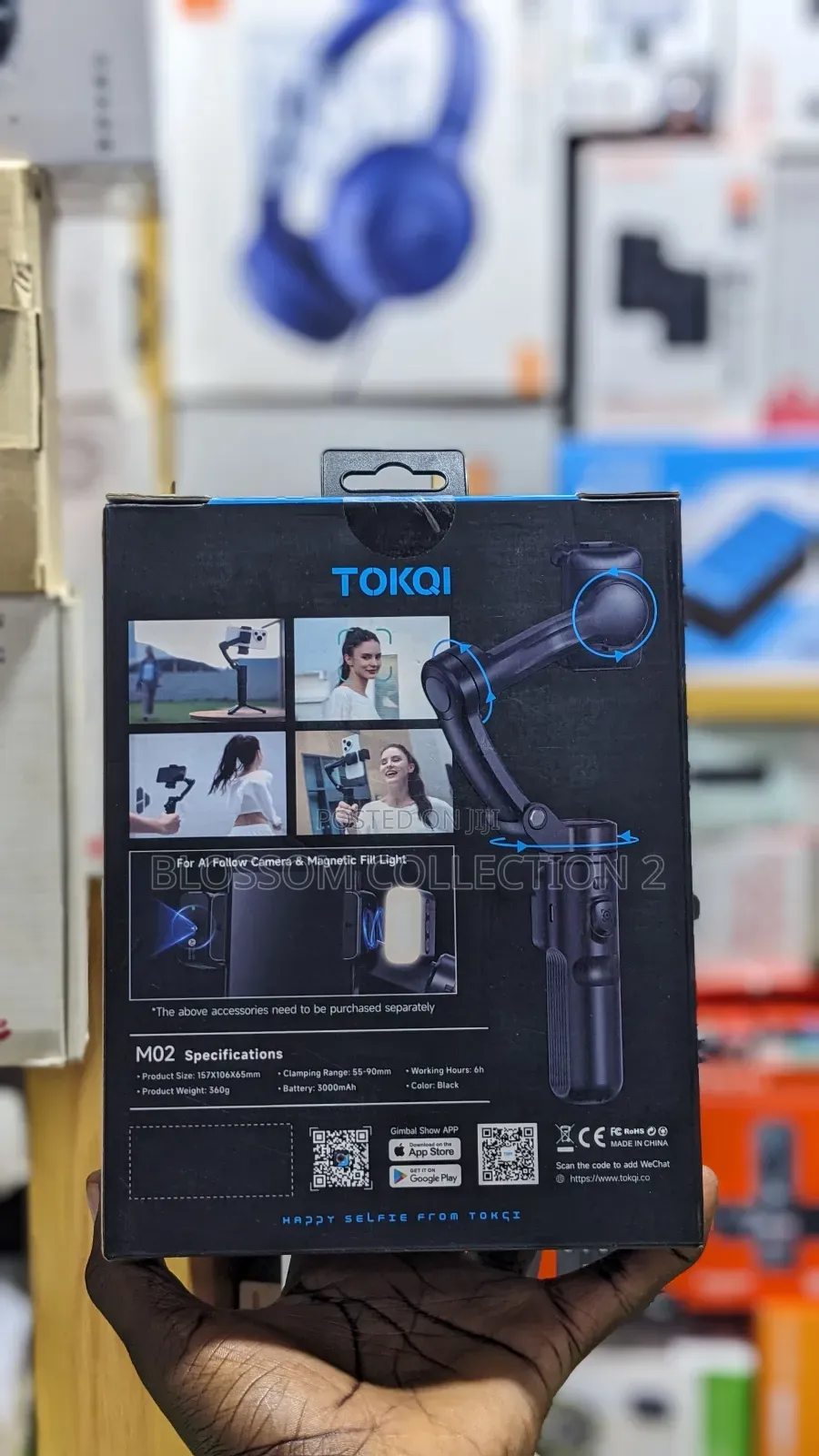 M02 3-Axis Handheld Gimbal Stabilizer Selfie Tripod,Detachable Remote