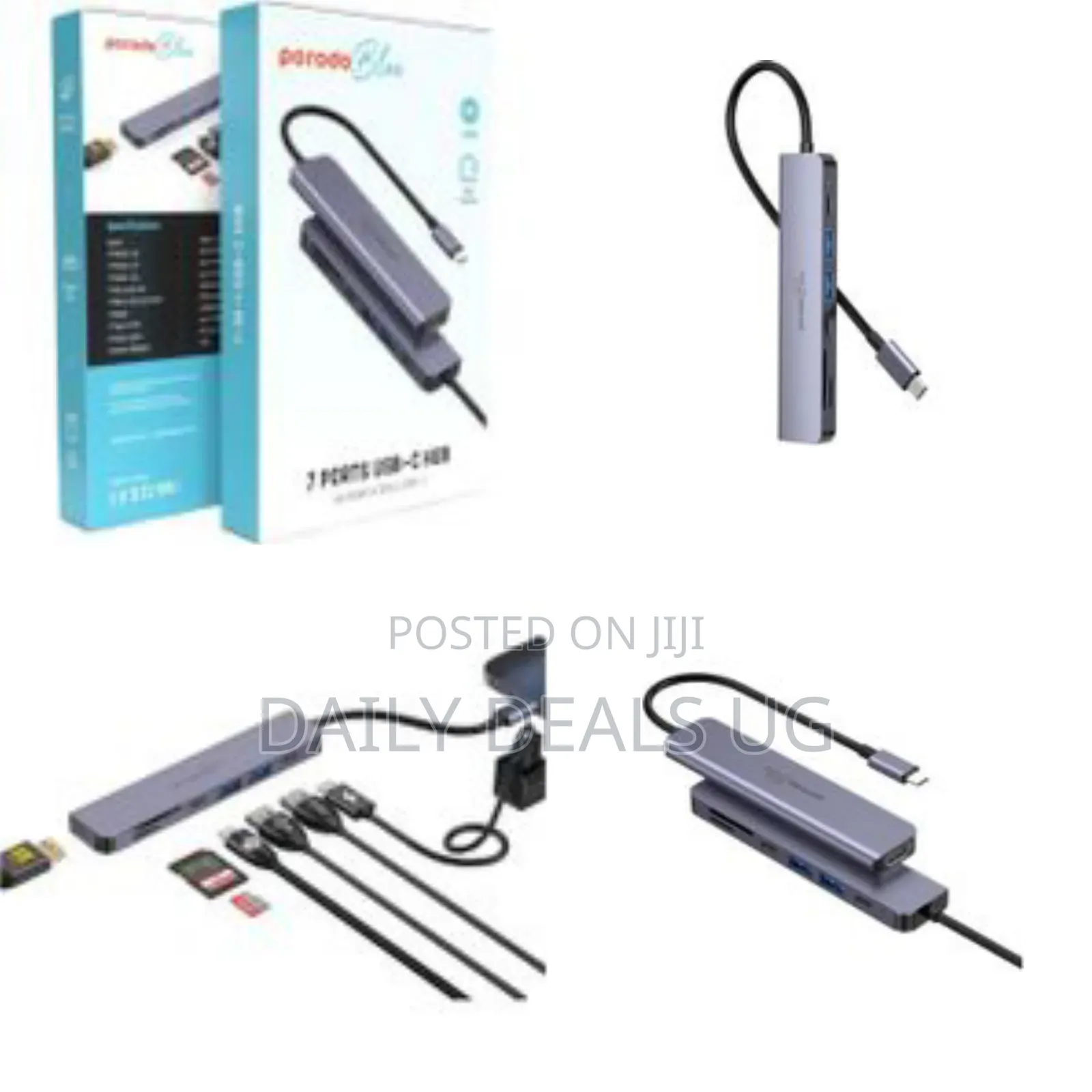 Porodo Blue 7in1 Hub Hdmi 2xusb-a 2xusb-C Sd Microsd