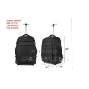 Rolling Backpack for Men With Wheels, 17 Inch Large Wheeled Backpack