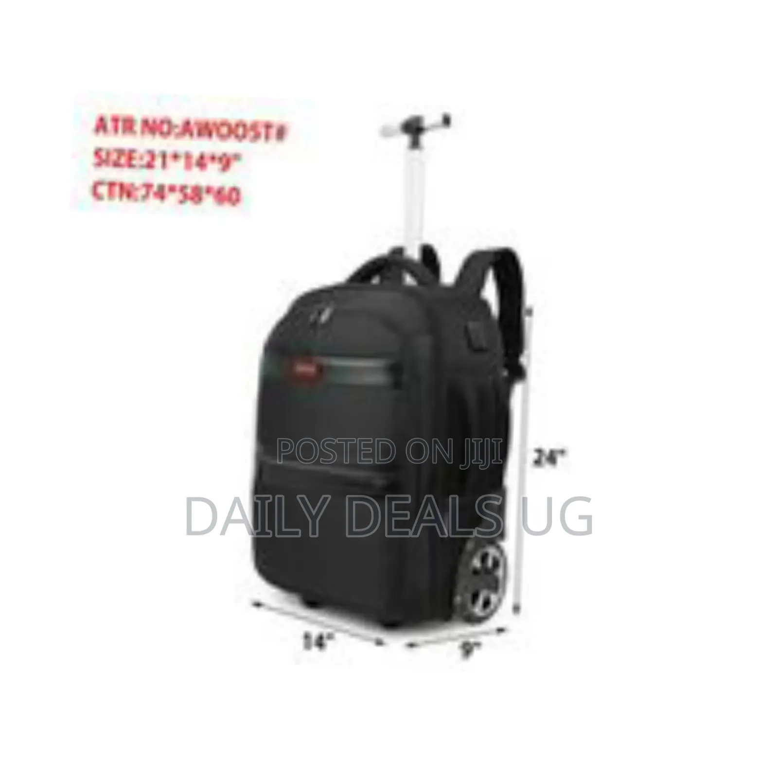 Rolling Backpack for Men With Wheels, 17 Inch Large Wheeled Backpack