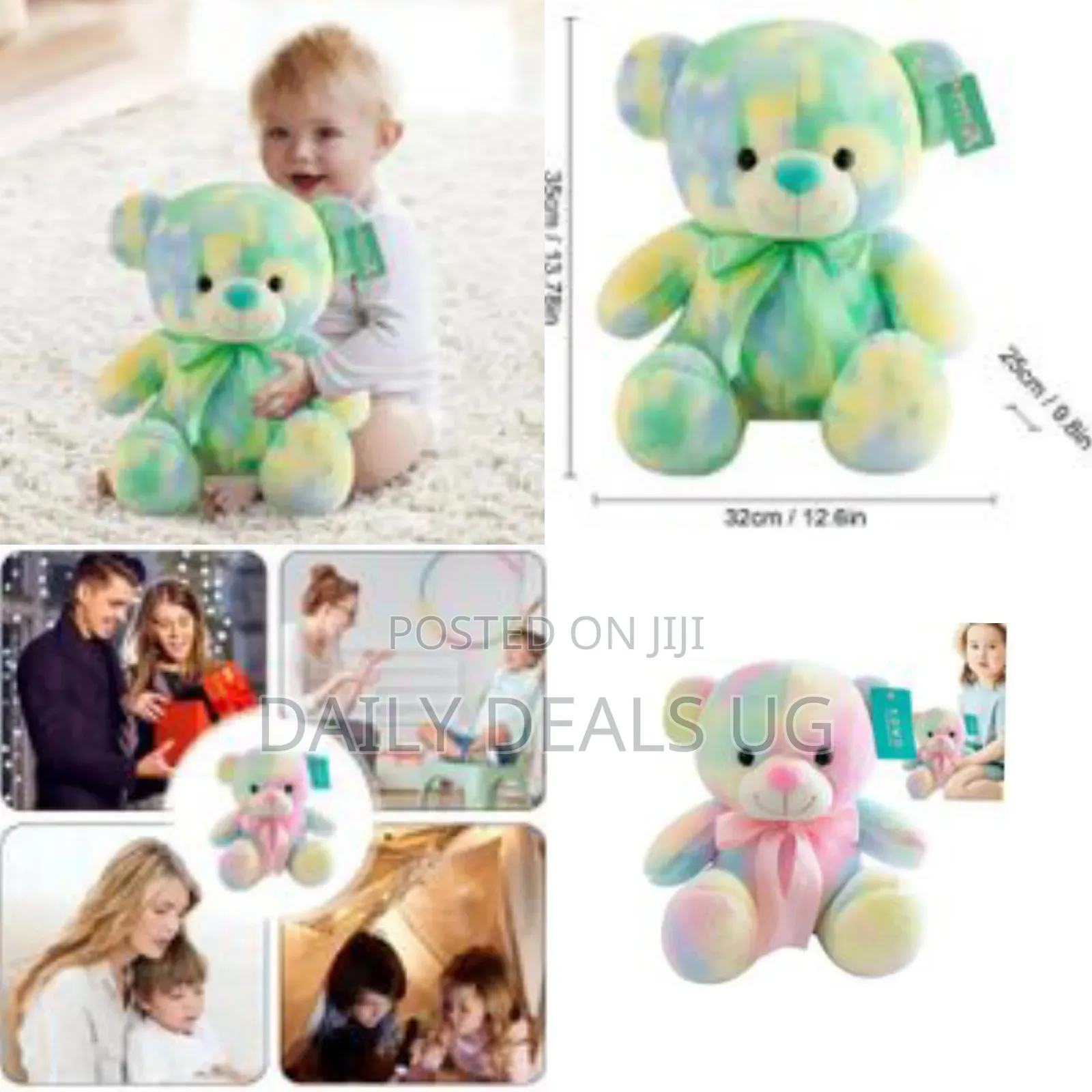 60cm Rainbow Plush Bear Toy Sitting, Colorful