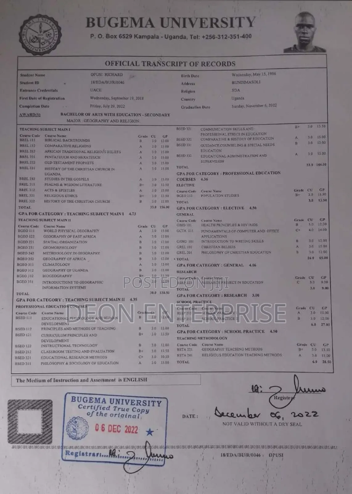 Transcripts and Certificates