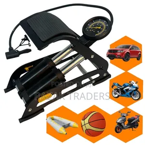Double Barrel Cylinder Tyre Inflator Foot Pump With Pressure