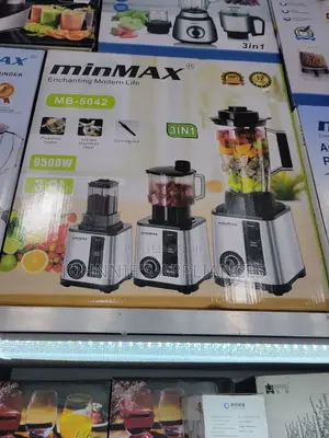 Minmax Mb-5042 3-in-1 Blender Food Processor – 9500w, Stainless Stee