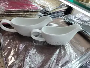 Elegant White Ceramic Gravy Boat