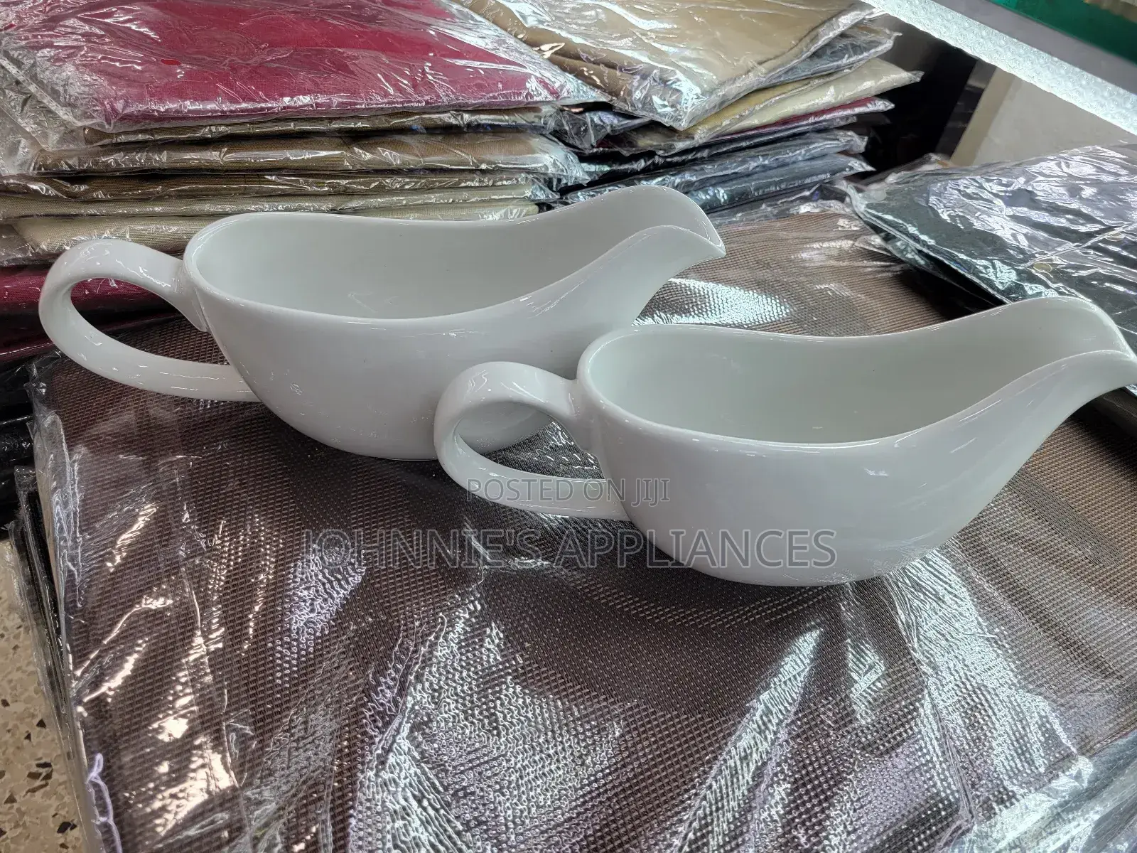 Elegant White Ceramic Gravy Boat