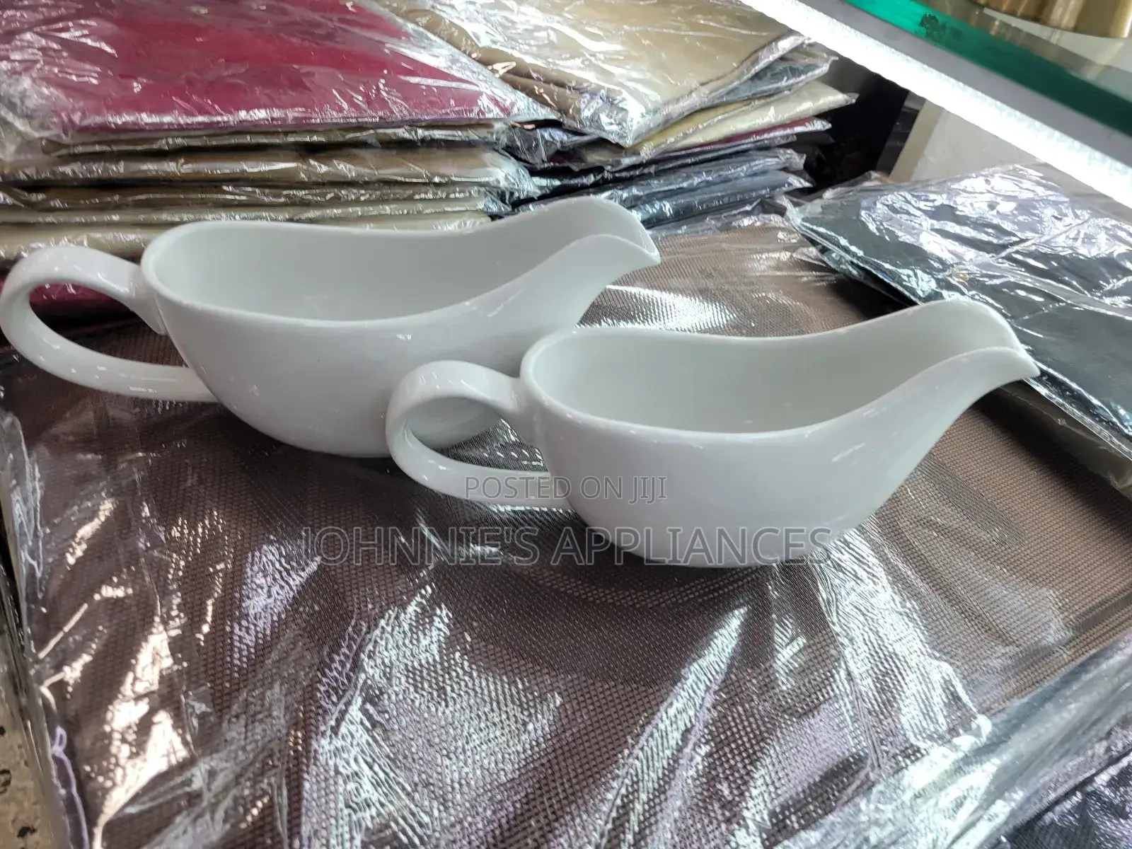 Elegant White Ceramic Gravy Boat