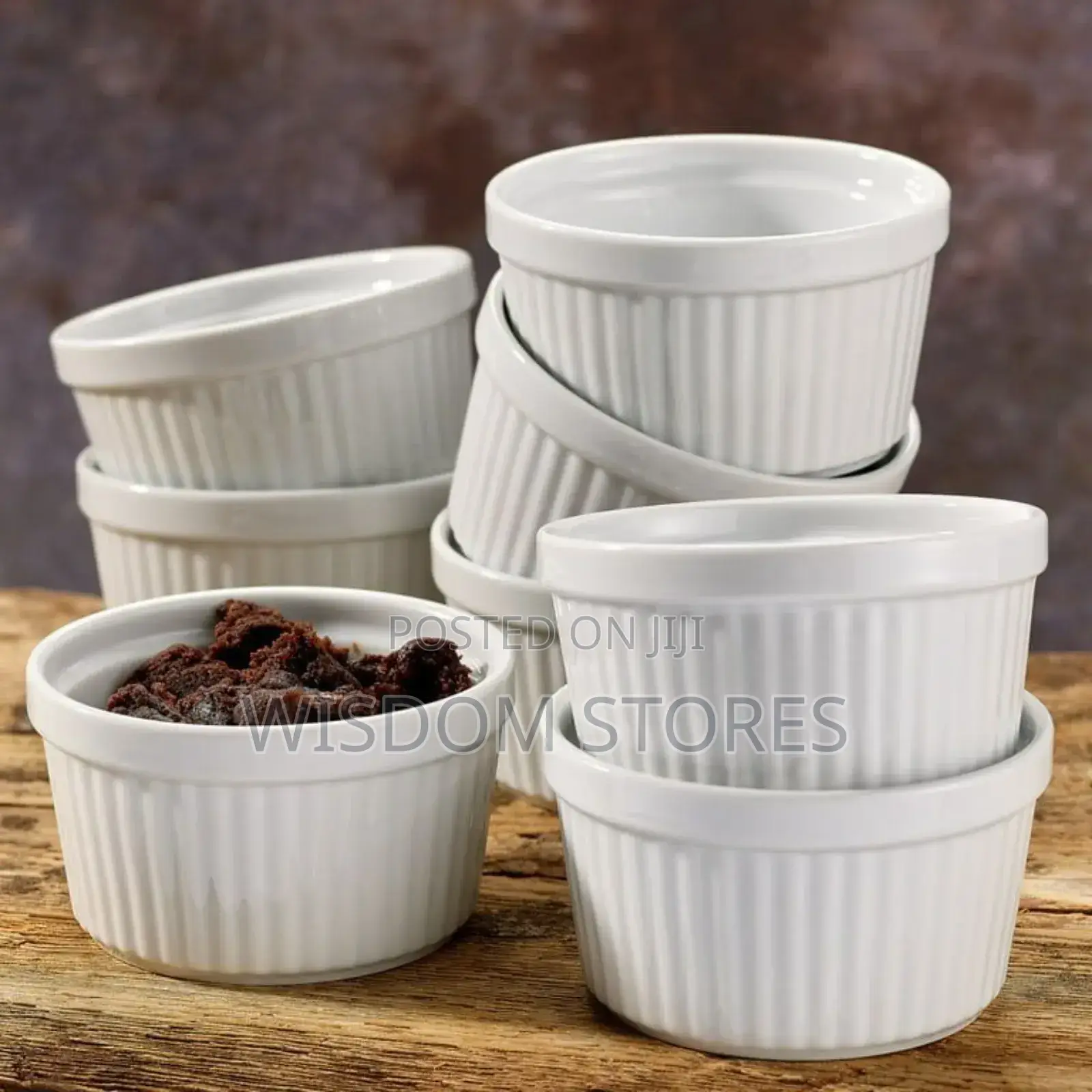 12 Piece White Porcelain Ramekin Set for Desserts and Dips