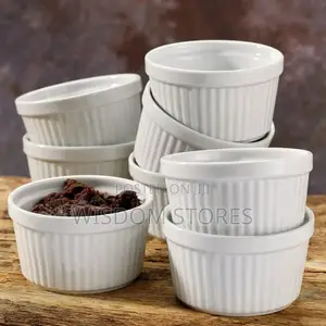 12 Piece White Porcelain Ramekin Set for Desserts and Dips