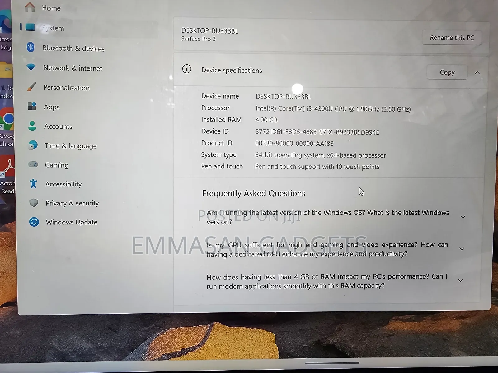 Microsoft Surface Pro 3 i5 128 GB Silver