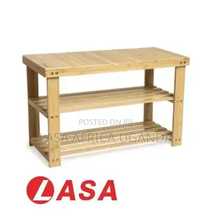 3-Tier Bamboo Shoe Bench · Sit + Store Shoes