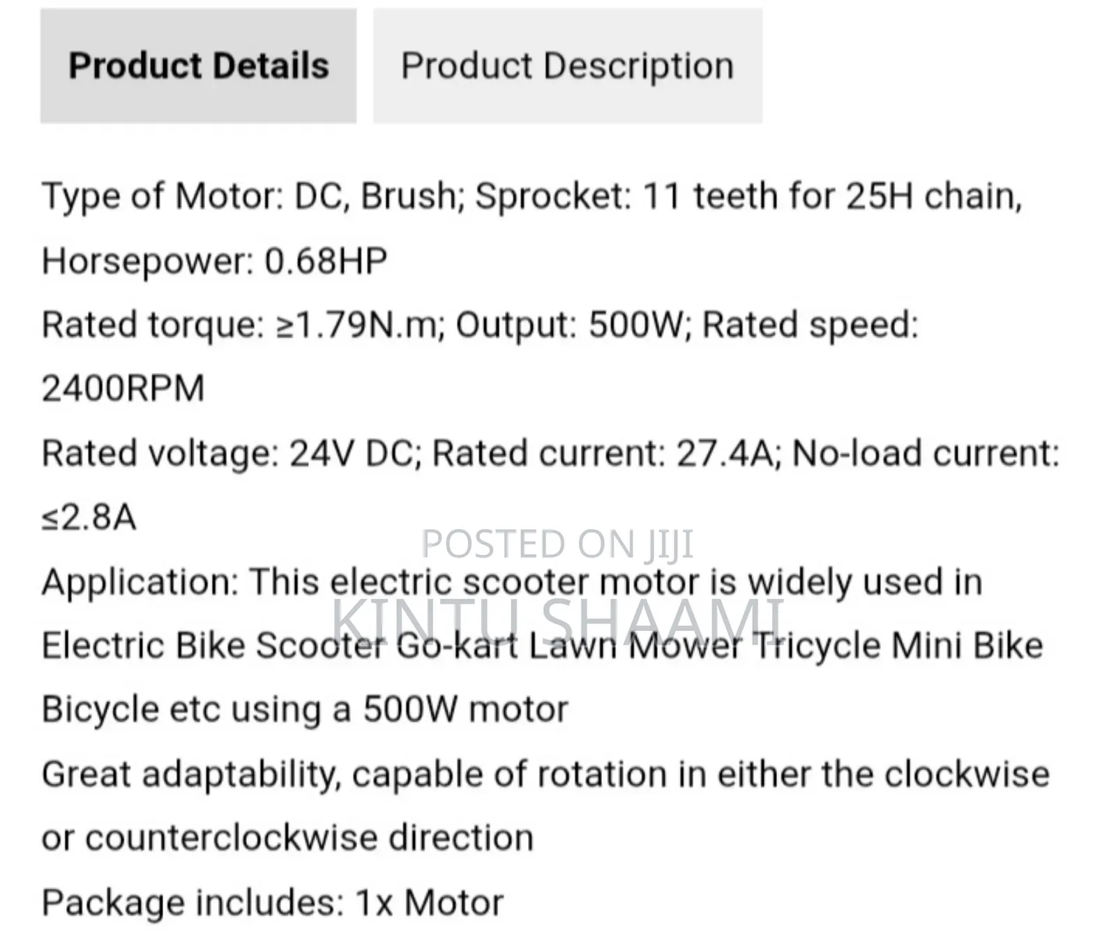 Permanent Magnet Dc Motor 24vdc 500w,Rpm2500,