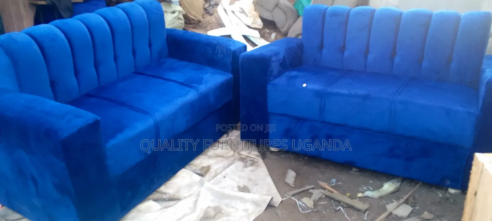 4 Sitter Blue Sofa Set