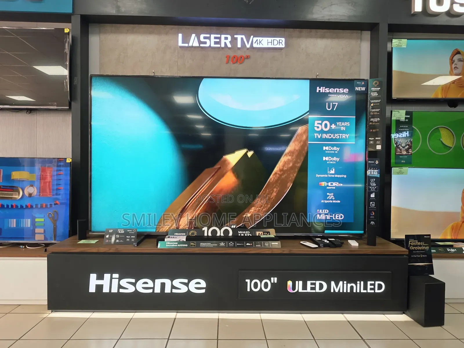 100u7q Hisense 100inches Miniled- Quantum Dot Display Smart Tv