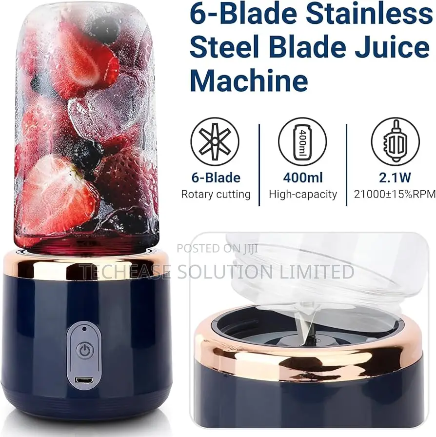 Rechargeable Portable Juicer Blender With Mini Juice Cup With 6 Blades
