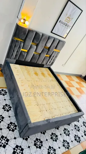 5x6 Fabric Modern Grey Bed