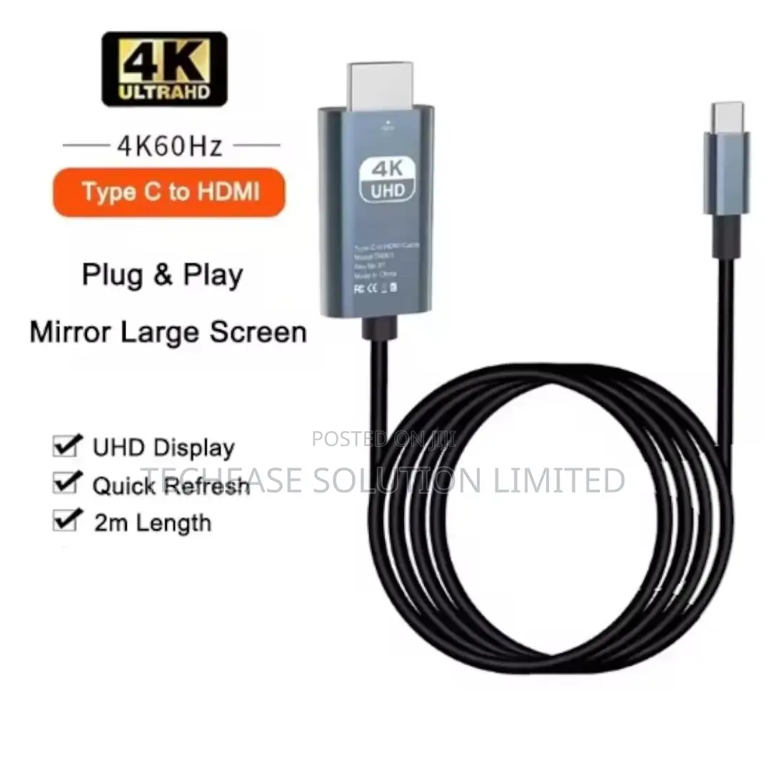 USB Type-C to Hdmi Adapter Cable – 60hz Screen Mirroring