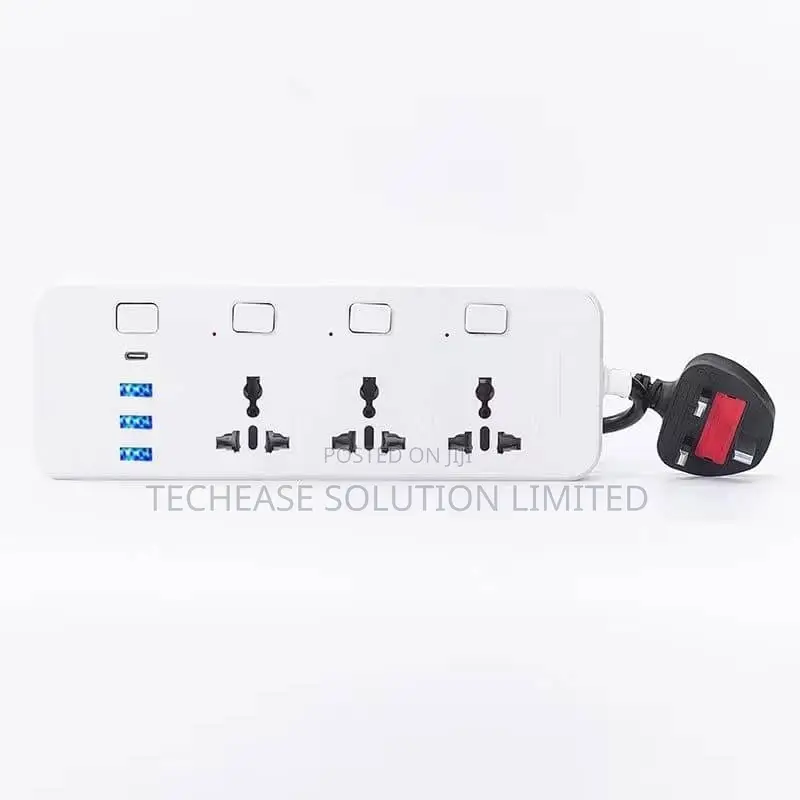 Smart Power Socket – 3 Ac Outlets, 3 Usb 1 Type-C Port With 2m