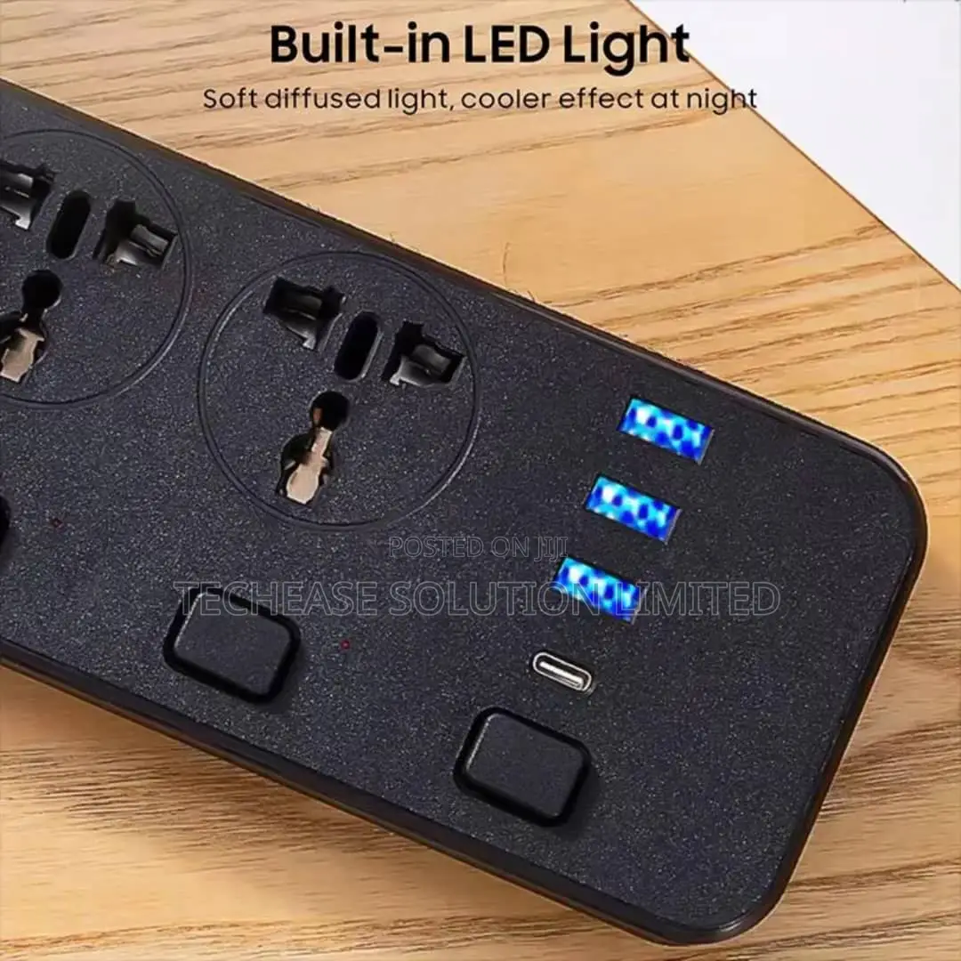 Smart Power Socket – 3 Ac Outlets, 3 Usb 1 Type-C Port With 2m