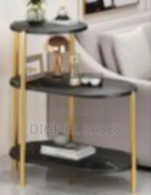 Narrow Nightstand 3 Tiers Faux Storage Marble-Style Small Spaces -Sid