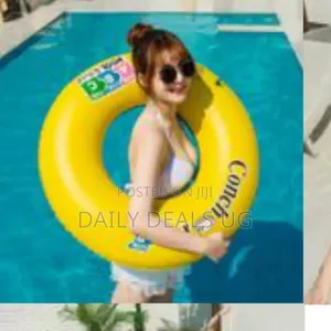 90cm Rubber Swimming Ring Pool Float: Kids And Adults Inflatable