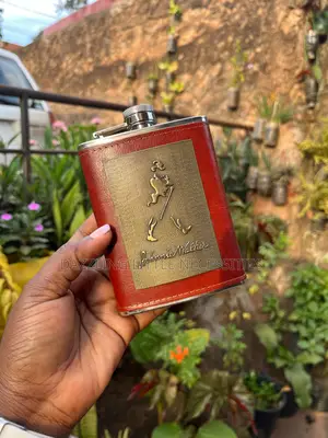 Johnnie Walker Leather Hip Flask (Stainless Steel)