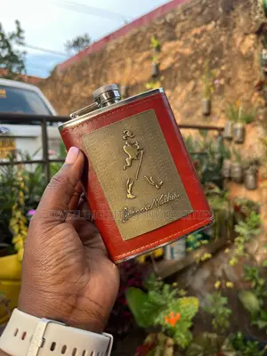 Johnnie Walker Leather Hip Flask (Stainless Steel)
