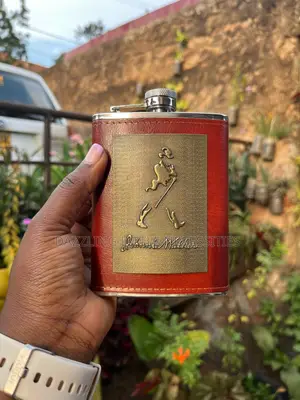 Johnnie Walker Leather Hip Flask (Stainless Steel)