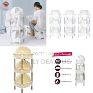 PVC 3 Layer Multipurpose Plastic Kitchen Storage Shelves Baby