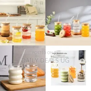 6 Pieces of 520ml Ribbed Drinking Glasses Tumbler Cups