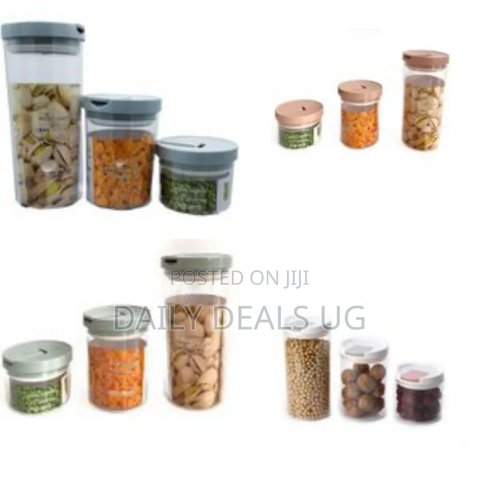 3pcs Transparent Plastic Sealed Cans, Storage Jars for Kitchen
