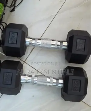 A Pair of 5kg Hex Dumbells
