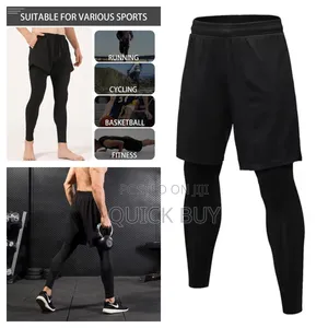 2in1 Men and Women Tights and Shorts Exercise or Gym Wear