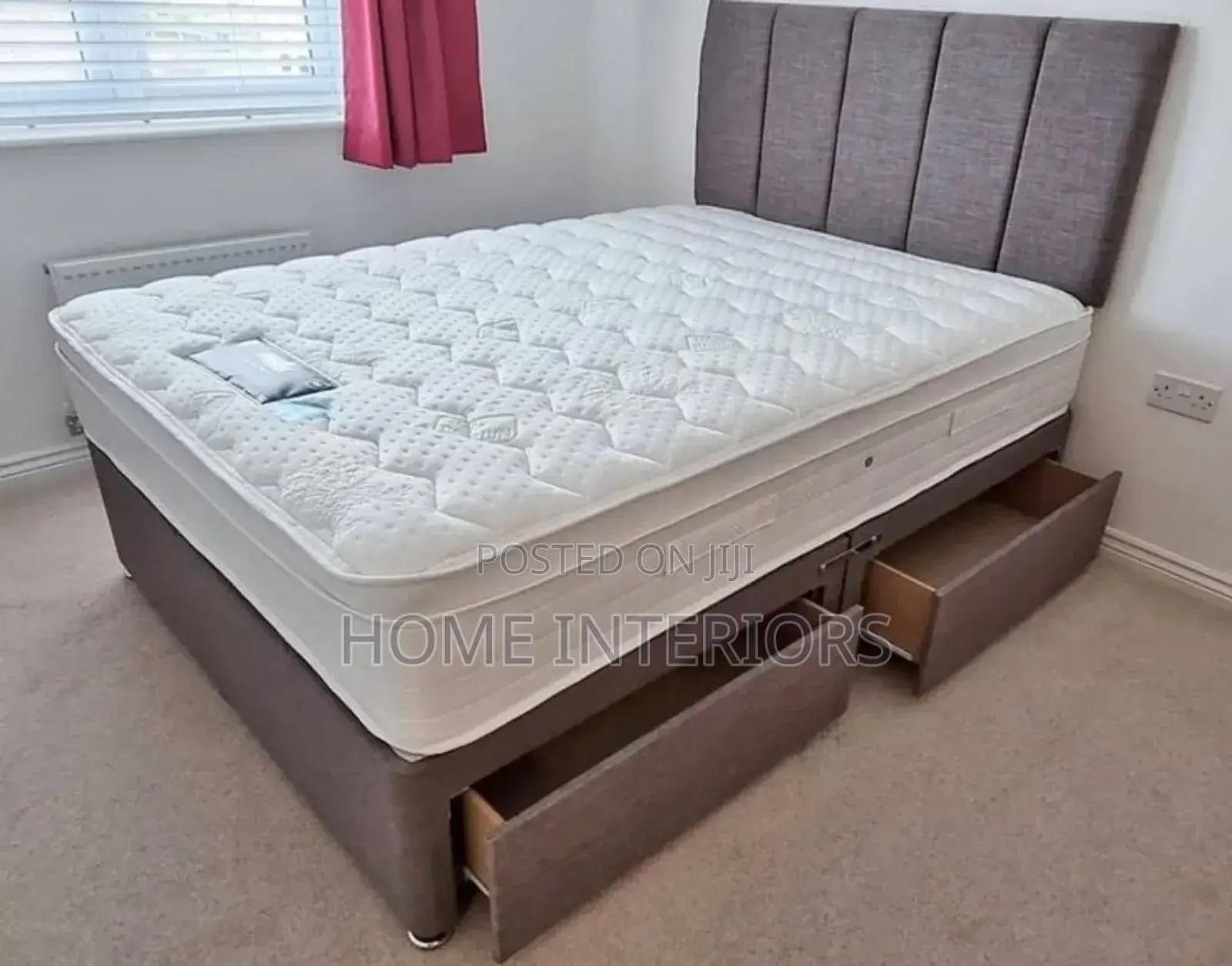 Bed With Storage in Gray Colour