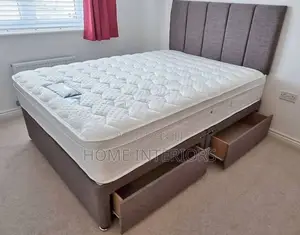 Bed With Storage in Gray Colour