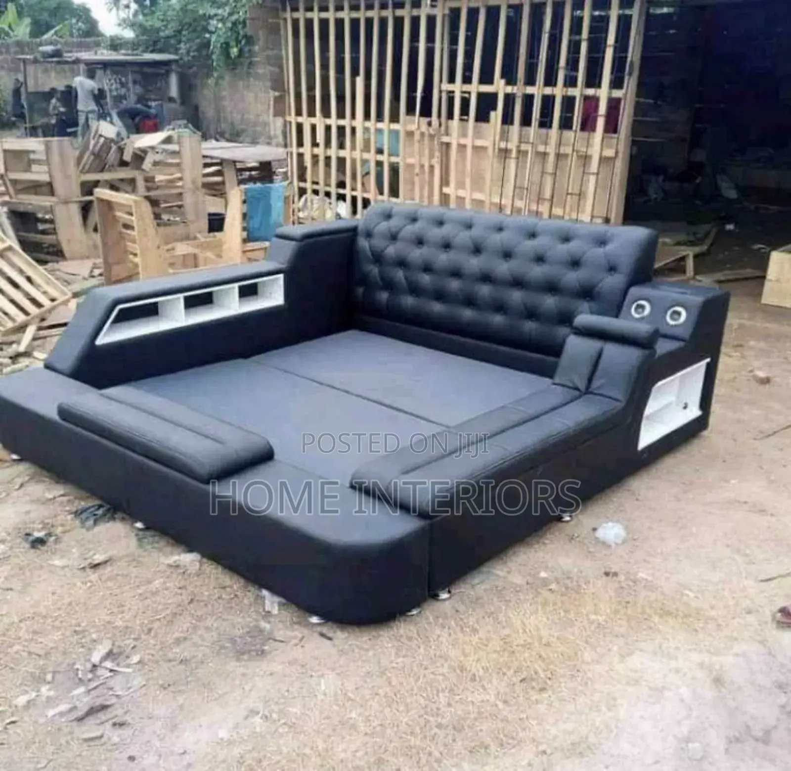 Leather Bed With Storage Space