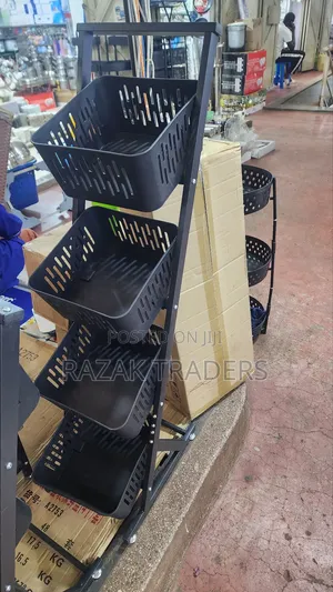 Kitchen Fruit Vegetable Storage Stackable Metal Wire Basket Stand 4