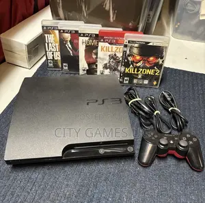 Sony Playstation 3 Slim Model Console 250gb Controller Cords 15 Games